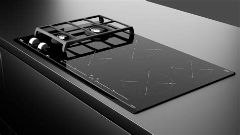 gas hob with induction plate